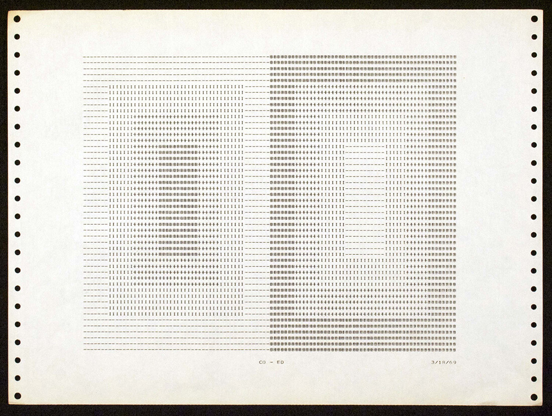 ASCII art by Frederick Hammersley, 1969