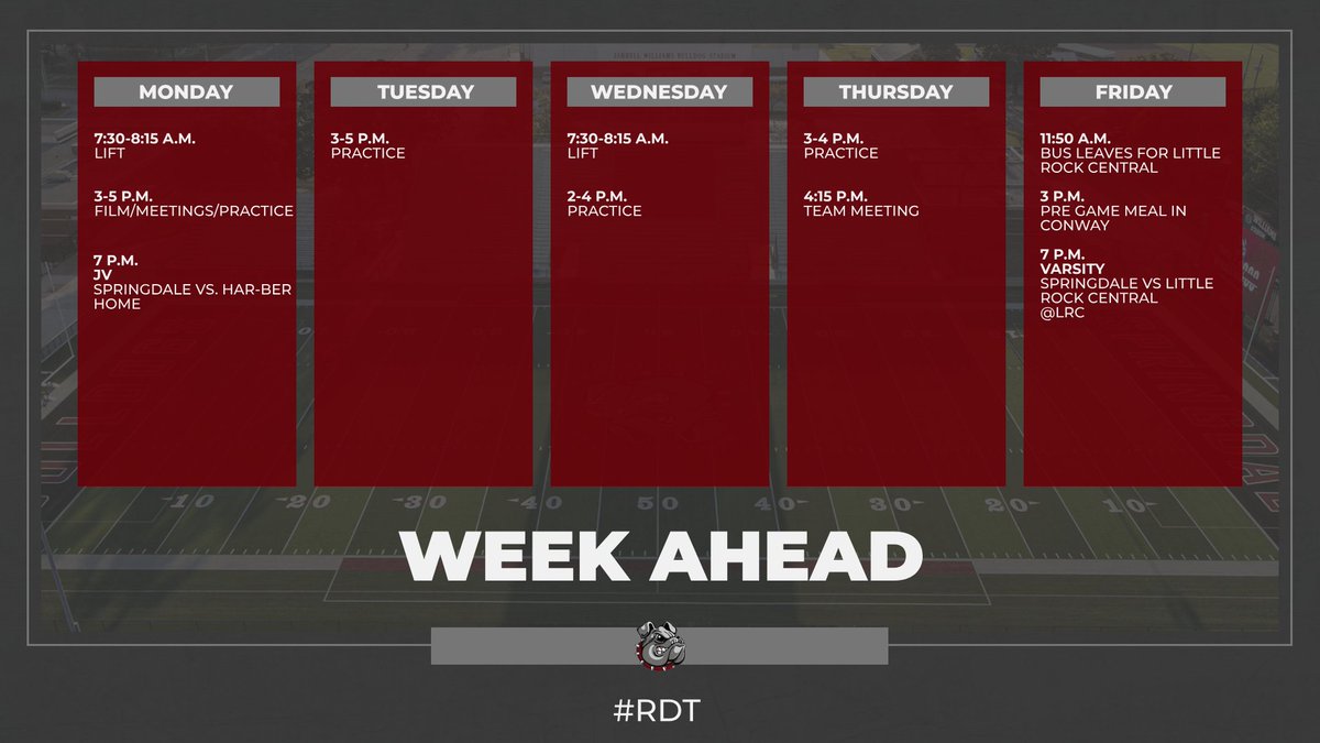 Football season is officially here! It's game week! Let's go to work! #RDT