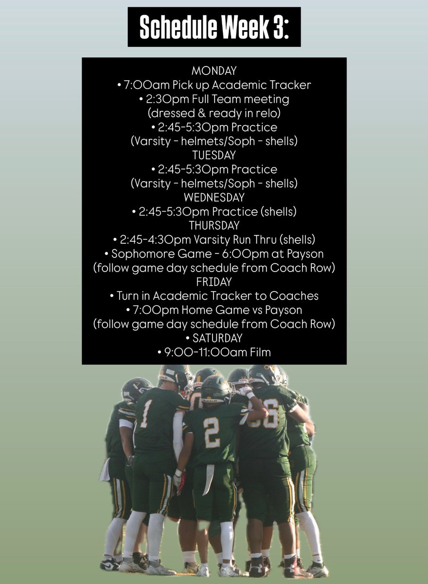 K-Town Cougar Football Players and Fans! Here is the schedule for week 3 (already??!!). Go Cougars! #we_are_kearns_football