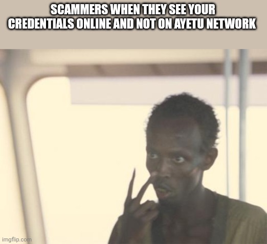 Protect your credentials with <a href="/ayetunetwork/">Ayetu Network</a>, don't let scammers shine using your credentials...

#ayetunetwork  #blockchian #Africa #Ayetu #Web3 #crypto #finteh