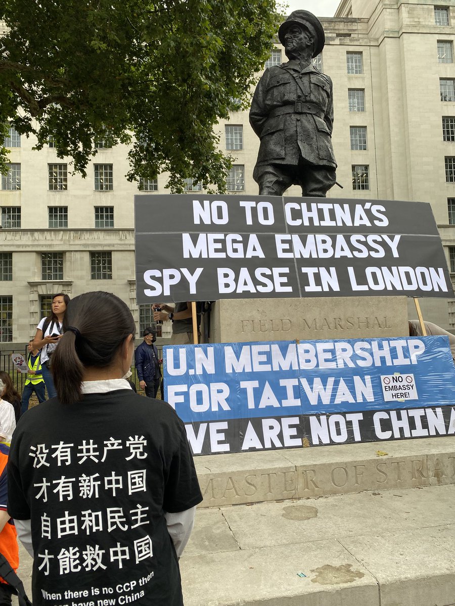 msnjusri's tweet photo. On August 23, 2025, I participated in a protest march organized by a Hong Kong group opposing China’s plan to build a super embassy at the former Royal Mint site in London. The march route started at the Hong Kong Economic and Trade Office, London, and ended at Whitehall. https://t.co/QLOgJbV3Pg