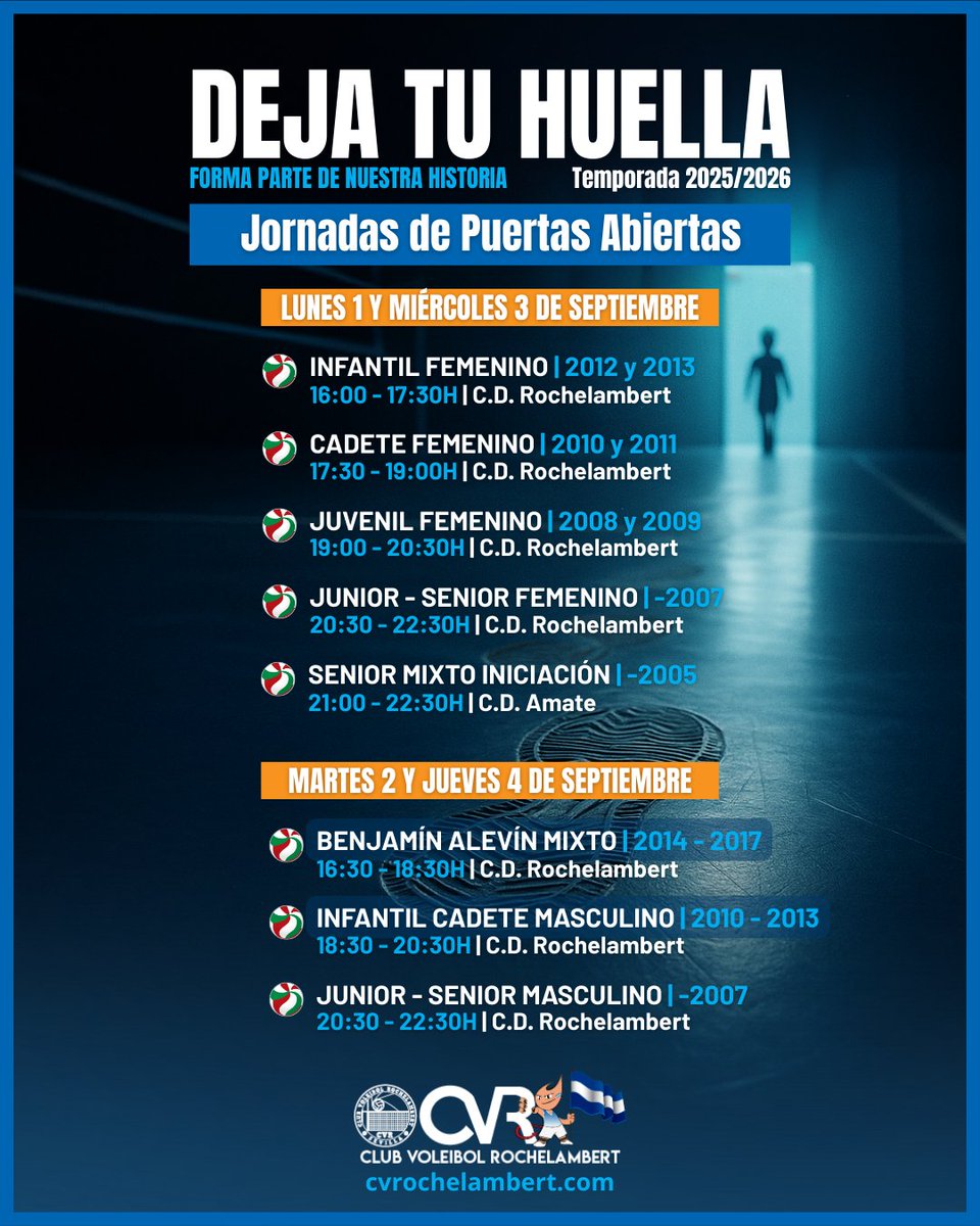 Aquí aprendiste a caer…
pero sobre todo, a levantarte con más fuerza.
💪 ¿Volvemos a intentarlo?
Te esperamos en la #EscuelaCVR.
.
#VoleibolenSevilla #ElSueñoAzul #CVRochelambert #CVR38