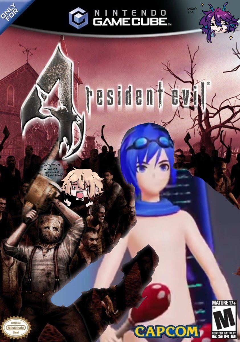 saomatic's tweet image. We've beaten 12 different Resident Evil games so far! Live now with more RE 4 2005 now! Silly art @Bitch_Ass_Satou Twitch link- twitch.tv/saomatic