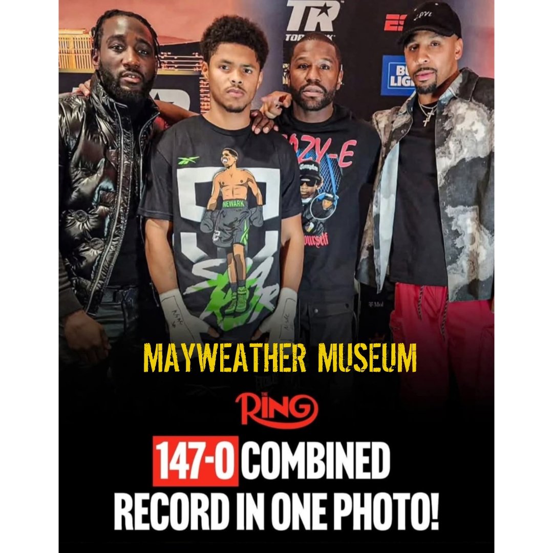 #MayweatherMuseum 

🥇 147-0 combined record
🏆 World titles in 14 weight divisions
👑 10 Ring Magazine titles won

#CaneloCrawford live on Netflix l Sept 13th in Las Vegas