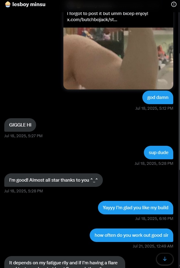 BroccoliOW's tweet photo. (SymmUpdates here from alt) I really wish the whole conversation was posted because all we did is briefly talk about stadium and i asked you for your workout routeen. I did not hit on you literally at all. https://t.co/nFyVFnjoUa