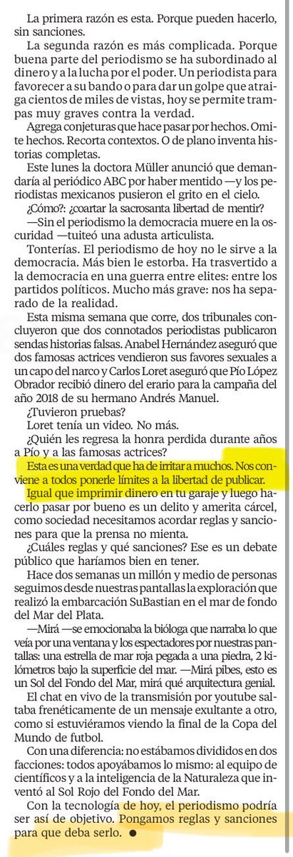 Hernán Gómez Bruera (@hernangomezb) on Twitter photo Coincido con la preocupación inicial del artículo de <a href="/sabinaberman/">Sabina Berman</a>: el trabajo de una parte importante de la prensa en México y en el mundo es muy deficiente, algunos mienten por error, por falta de profesionalismo o incluso por mala fe... Pero no coincido en la solución que nos Coincido con la preocupación inicial del artículo de <a href="/sabinaberman/">Sabina Berman</a>: el trabajo de una parte importante de la prensa en México y en el mundo es muy deficiente, algunos mienten por error, por falta de profesionalismo o incluso por mala fe... Pero no coincido en la solución que nos