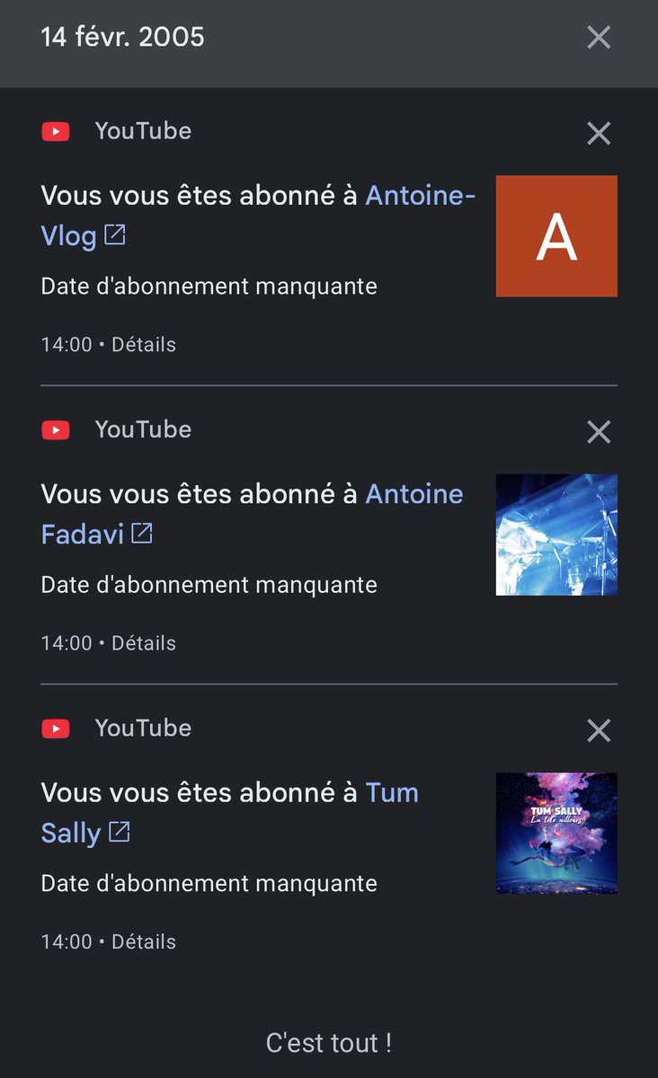 Tellement curieux d’aller voir les premières chaînes auxquelles je me suis abonné sur YouTube …. 2005 !?