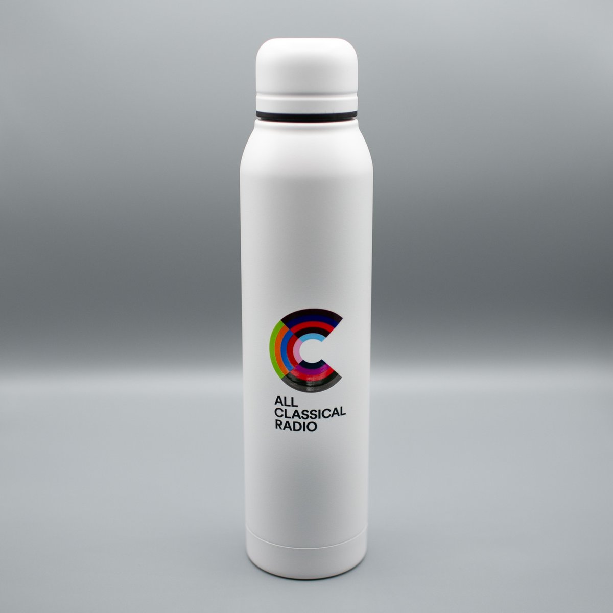 Quench your thirst in style with #AllClassicalRadio’s sleek all-white 16.9 oz stainless steel bottle. The copper plating on the inner wall prevents temperature transfer, so your hot coffee and tea stay warm longer, and your cool drinks stay chilled.

💦: shop.allclassical.org/insulated-wate…