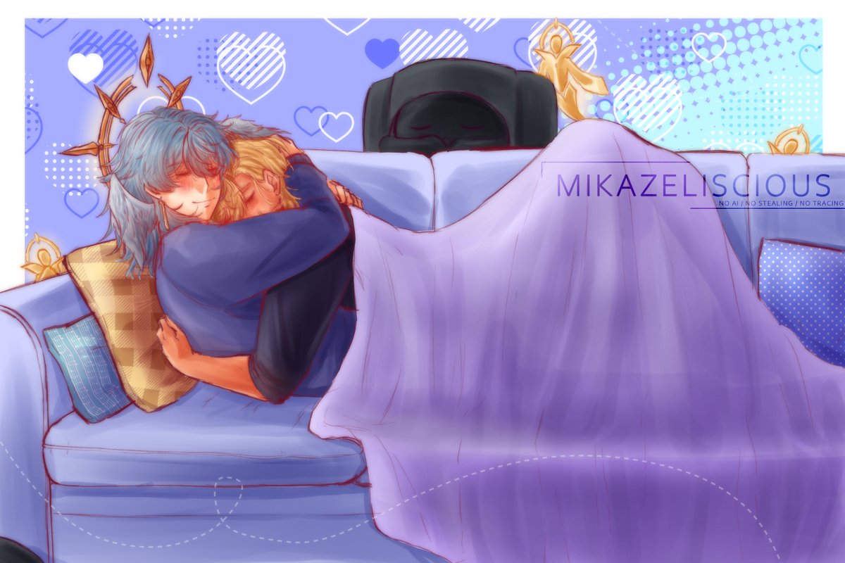 🦚🪽 comfort in the home created with you  💜
alternatively:
avenday cuddles with their lil babs💕💕💕