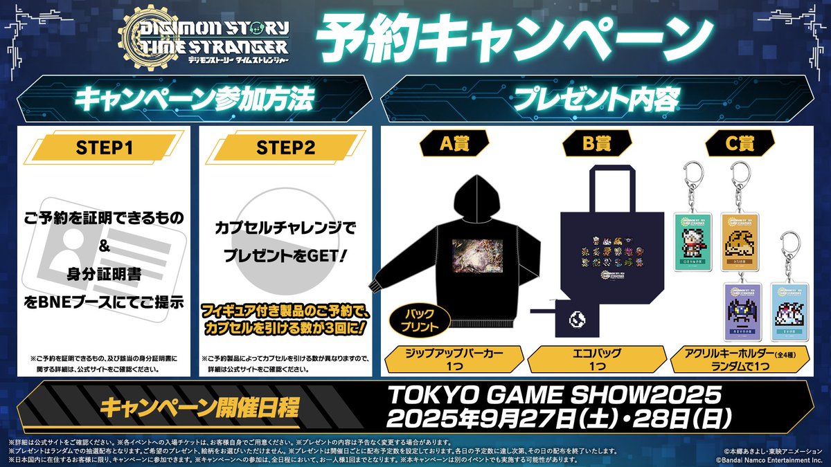 東京ゲームショウ抽選会B賞　エコバッグ　デジモンストーリータイムストレンジャー 東京ゲームショウ抽選会B賞 エコバッグ デジモンストーリータイム