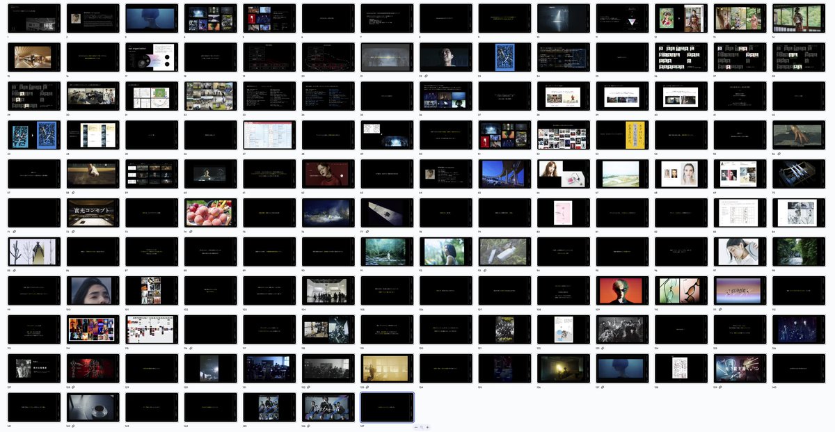 最終的に、総枚数150枚弱のスライドになりましたw
前半は近作1案件を追いかける形で、後半はこれまでの歩みとともにその中でどうディレクションのポイントがあったのかを、いろんな案件をもとにお話をしていければと思います。
本日ぜひ、よろしくお願いします！