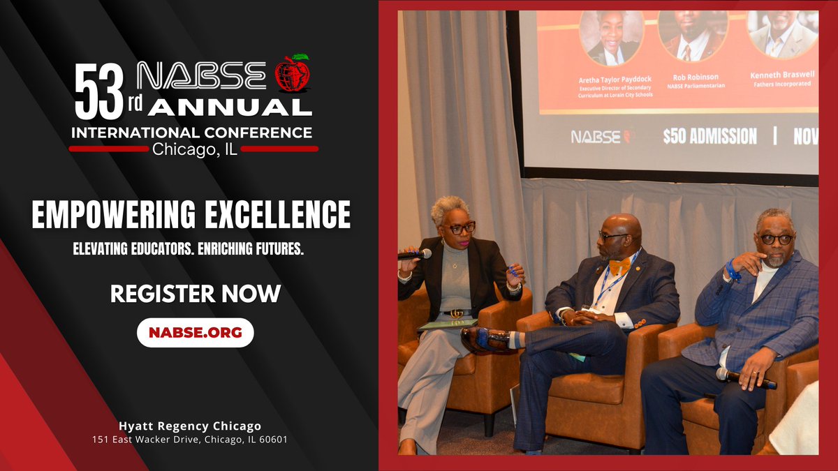 Be part of the movement to empower excellence in education! Join us Dec 10–14 in Chicago for the NABSE 53rd Annual International Conference. Register now 👉 NABSE.org #NABSE53 #ElevatingEducators