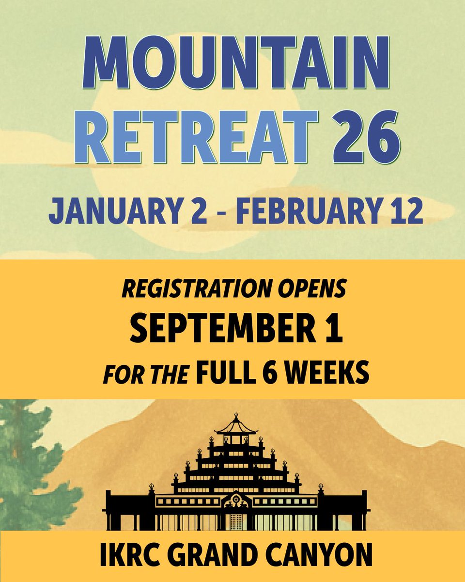 Registration opens soon! If you are planning to stay the full 6 weeks, register on Sept 1.
meditationinnorthernarizona.org/mountain-retre…