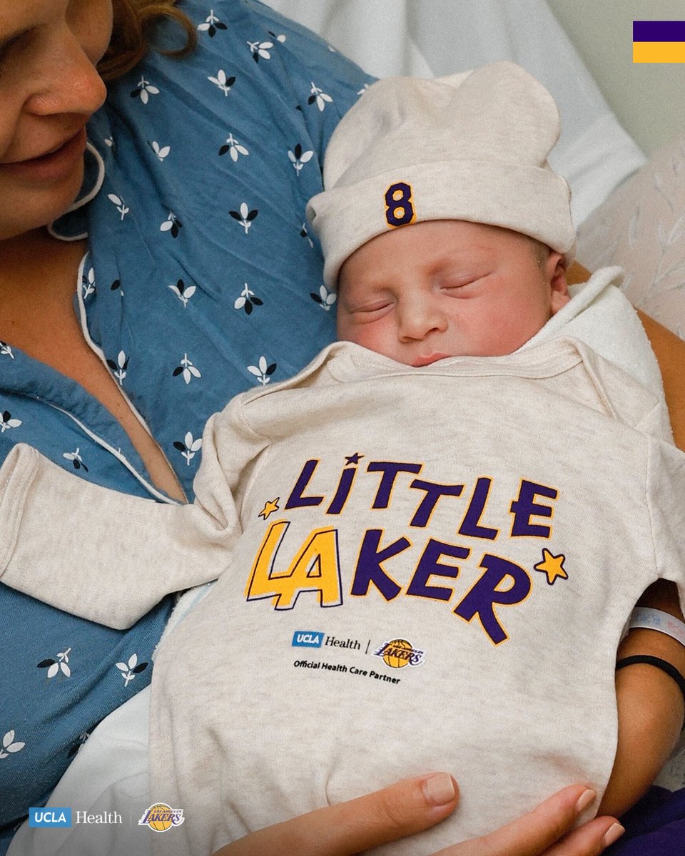 Lakers's tweet image. Born into the Purple &amp;amp; Gold. 

In honor of Kobe Day, newborns are receiving special care packages thanks to @UCLAHealth &amp;amp; Mamba &amp;amp; Mambacita Sports Foundation 🫶