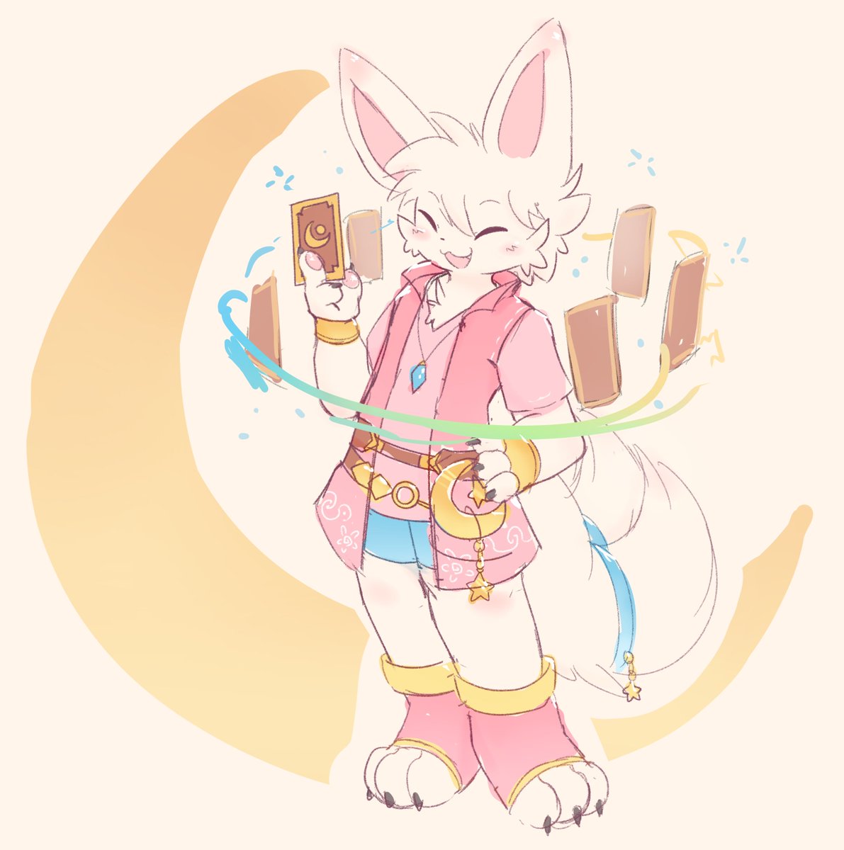 Meet Lamik, an astrologian I made for tabletop! :3

The fox smiles, the stars speak… yet wisdom is never without cost. What will you offer, then? ✨