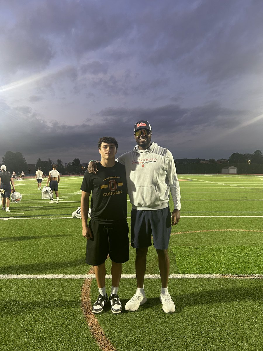 Had a great time at Gettysburg college today touring the campus and watching practice. Thank you <a href="/_CallMeCoachK_/">Coach K</a> for the invite. Can’t wait to be back!

<a href="/OaktonFootball/">Oakton Football</a>