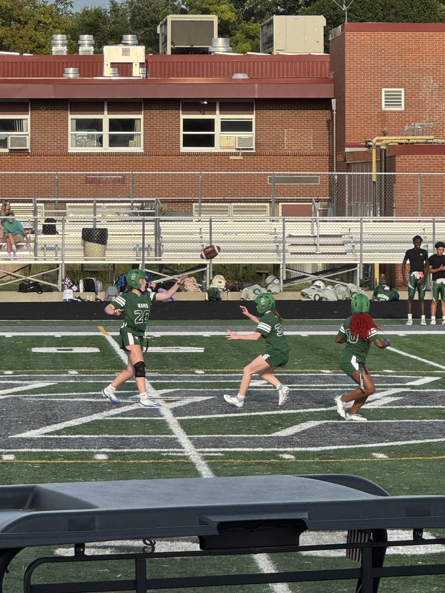 hubbardbradford's tweet image. Beyond excited to watch this girl play flag football this season. One year post knee surgery and she is thriving. The team had  their final tune up Friday at the #Ramily Rally before the season starts this week and they looked great. Get it, kid! #HubbardSisters #makeitmatter