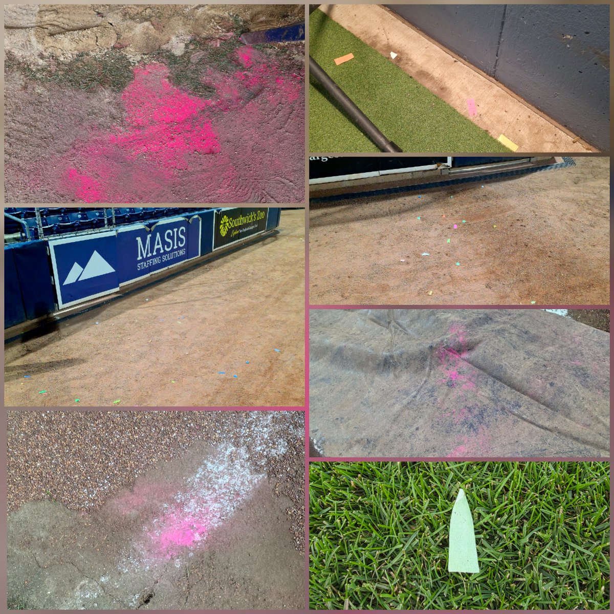 You know when you go to the beach and days later you're still finding sand everywhere? That's what it's like a week after Cosmic Baseball with confetti and pink glow in the dark chalk.