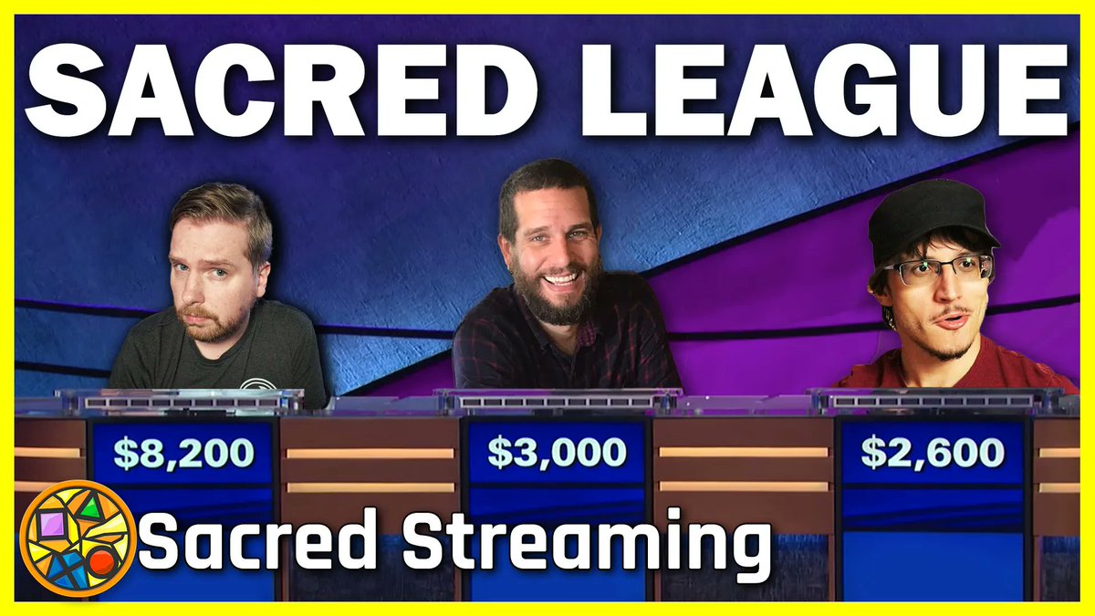 A few weeks ago, we brought our trivia show The Sacred League back to life.

Tomorrow at 1p ET on Sacred Streaming, we play again, and this time, perhaps we can avoid any questions about how many tufts are in Mario's moustache, like I have any fucking clue.

See you then. <3