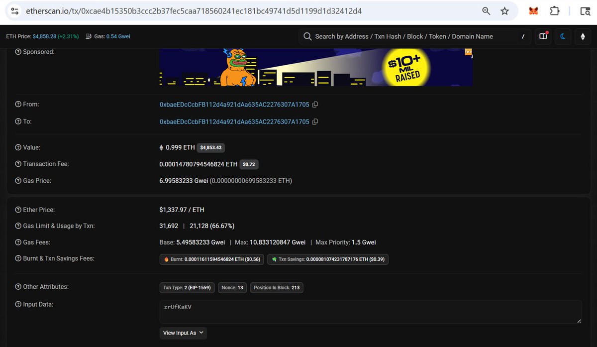 7/21/2022 
deployer makes self transaction for .999eth and sends hidden message zrUfKaKV

a few days later the paste was deleted...

8/21/2025
pastebin.support restores paste
pastebin.com/zrUfKaKV

🧵...