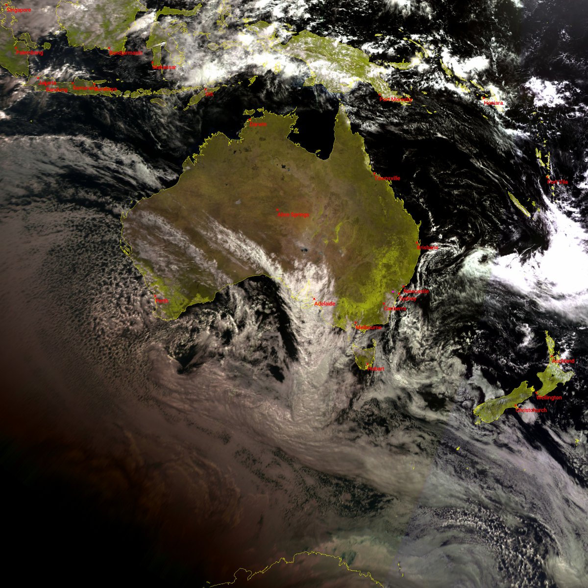#ElektroL4 (0:42UTC) 10:42am 25 Aug AEST
#Satdump, #DiscoveryDish, #Airspy mini
#weather #LRIT #Satellite #Australia #NewZeland #Globe #Earth