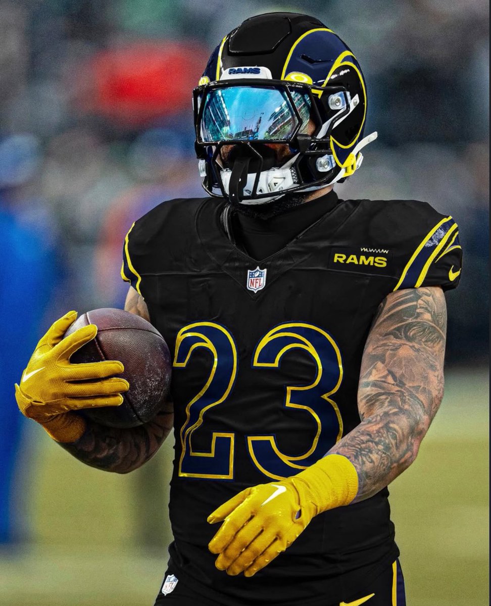 How would you feel if the Rams drop this as their rivalries uniform this week… but in all navy?