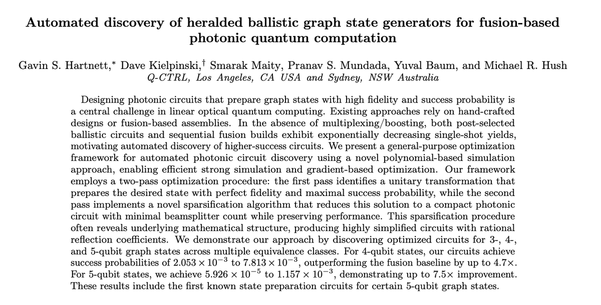 The amazing #quantum #EDA capabilities in Boulder Opal from <a href="/qctrlHQ/">Q-CTRL</a> are now expanding to photonic circuits! 

Design, Automate, and Scale...

<a href="/XanaduAI/">Xanadu</a> <a href="/orcacomputing/">ORCA Computing</a> @Quandela_SAS @QuiXQuantum
arxiv.org/abs/2508.16505