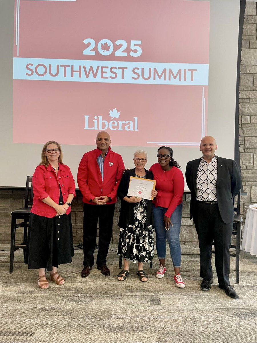 Incredible time in London with the <a href="/liberal_party/">Liberal Party</a> family! 

✅ Policy &amp; election debrief
✅ Town halls w/ MPs Democracy in action
✅ Celebrating our amazing volunteers 🙌

Under <a href="/MarkJCarney/">Mark Carney</a>’s leadership,the vision is clear: opportunity &amp; progress.
Onward, together! #onpoli