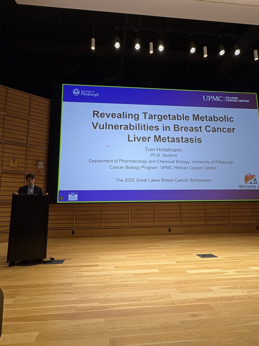 The 2025 Great Lakes Breast Cancer Symposium kicked off today <a href="/PittTweet/">University of Pittsburgh</a> <a href="/UPMCHillmanCC/">UPMC Hillman Cancer Center</a> . We had several fantastic talks including a presentation from Tom Hintelmann a graduate student in the lab! #BreastCancerResearch #GLBCRS2025