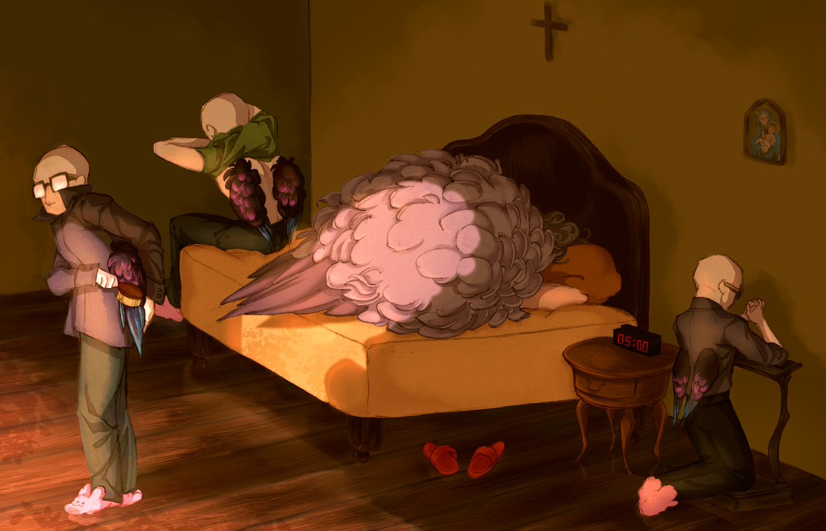 ...can we please pretend it's still Sunday and Bellesco week?🥺
"A day of Bird!Bellesco, part 1: Waking up(/getting dressed, wing care + morning prayer)"
#bellescoweek2025 #bellesco #conclave2024