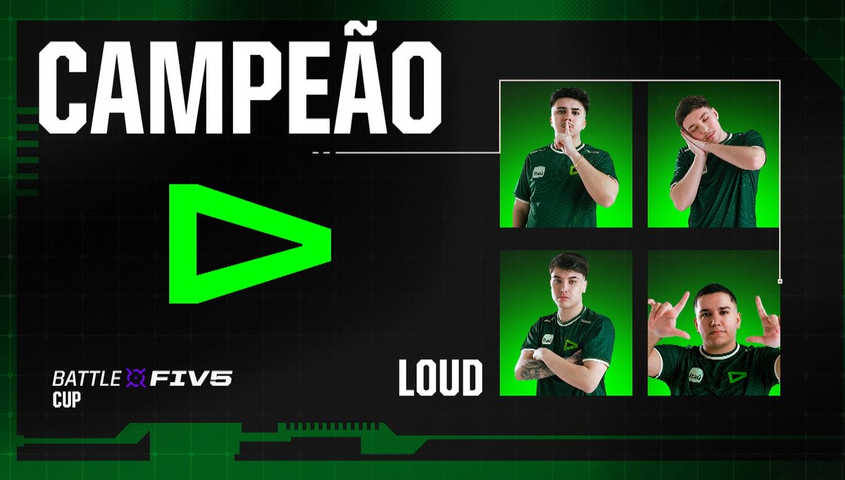 HEXACAMPEÃO DO BATTLE-FIVE(3x seguidos)!! 🏆🏆🏆🏆🏆🏆

- <a href="/KroozzNS/">LOUD KroozzN$</a> 
- <a href="/facadarp/">LOUD Facada1v99</a> 
- <a href="/pugadisero/">LOUD Puga</a> 
- <a href="/brasilfpss/">LOUD br4sil</a> 

Meu time é absurdo #goLOUD