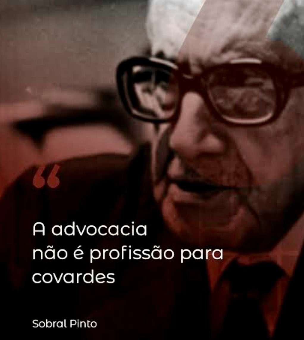 Dr Luiz Felipe (@luiz_adv_felipe) on Twitter photo “Advocacia não é profissão para covardes”, já dizia Sobral Pinto.
Quando se trata da defesa dos presos e exilados políticos, essa verdade se multiplica: é nesse campo que separam-se os homens dos meninos, os que têm coragem dos que se calam. ✊⚖️🇧🇷
<a href="/SecRubio/">Secretary Marco Rubio</a> <a href="/marcorubio/">Marco Rubio</a> “Advocacia não é profissão para covardes”, já dizia Sobral Pinto.
Quando se trata da defesa dos presos e exilados políticos, essa verdade se multiplica: é nesse campo que separam-se os homens dos meninos, os que têm coragem dos que se calam. ✊⚖️🇧🇷
<a href="/SecRubio/">Secretary Marco Rubio</a> <a href="/marcorubio/">Marco Rubio</a>