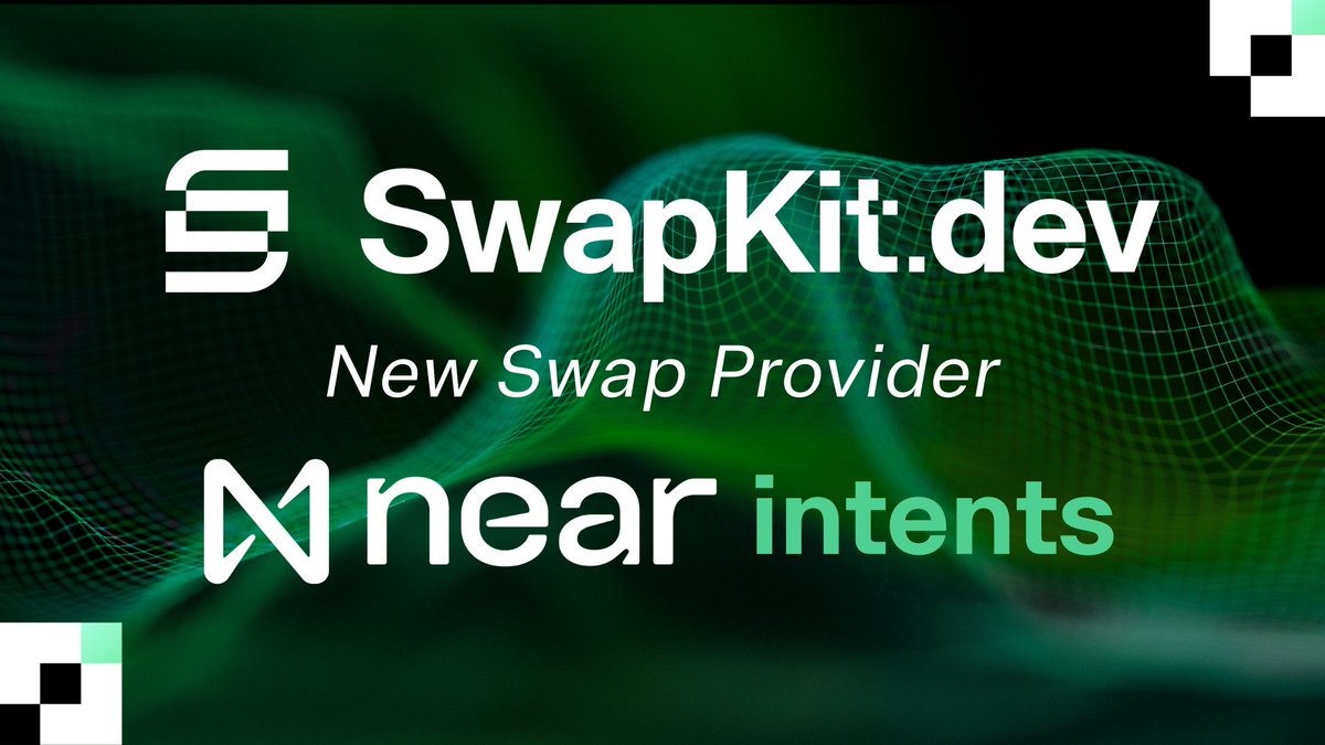 SwapKit.dev 📍Token 2049 DUBAI (@swapkitpowered) on Twitter photo SwapKit has integrated <a href="/near_intents/">NEAR Intents</a> by <a href="/NEARProtocol/">NEAR Protocol</a>
Smarter routing. Gas-abstracted trades. Fast finality.
Get more liquidity + better pricing, out of the box. SwapKit has integrated <a href="/near_intents/">NEAR Intents</a> by <a href="/NEARProtocol/">NEAR Protocol</a>
Smarter routing. Gas-abstracted trades. Fast finality.
Get more liquidity + better pricing, out of the box.