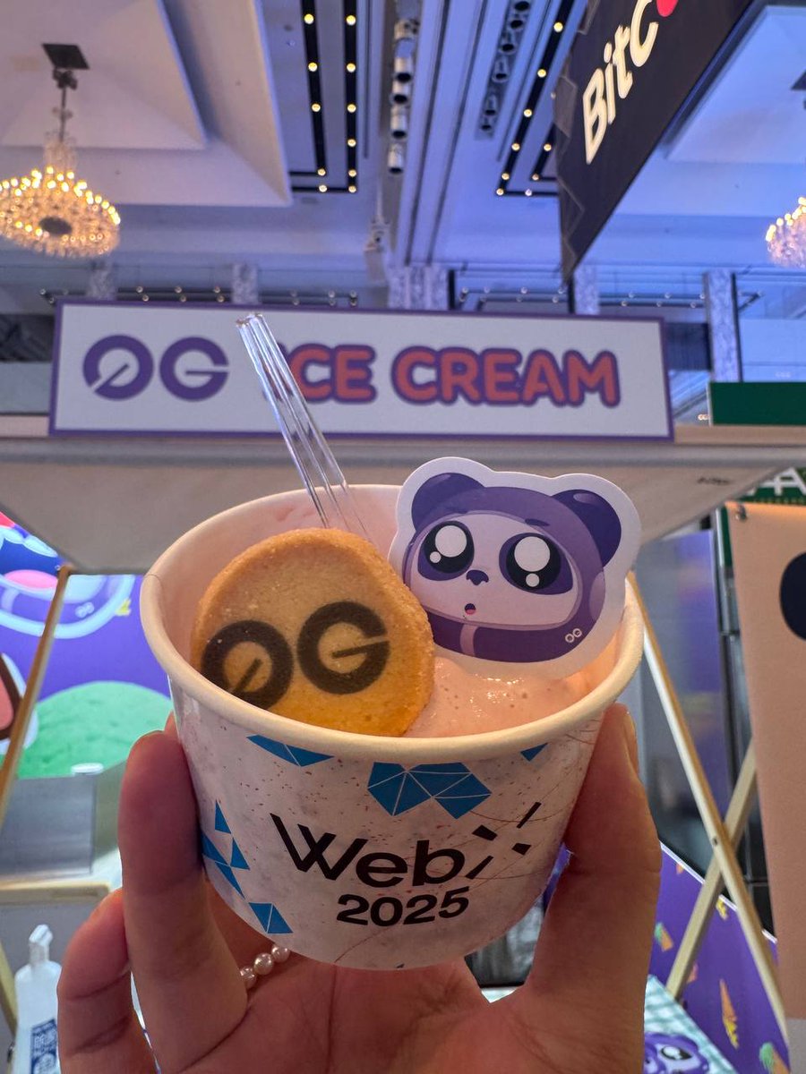 0G Labs (Ø,G) - AI L1 (@0g_labs) on Twitter photo 0gm from <a href="/WebX_Asia/">WebX 2025 (Aug 25-26)</a> 🐼!
Pass by our booth, say hi to <a href="/vanessaaal7/">Vanessa (Ø,G)</a> and <a href="/Jtsong2/">Jtsong.eth (Ø,G)</a> and pick up some 0G ice cream. 0gm from <a href="/WebX_Asia/">WebX 2025 (Aug 25-26)</a> 🐼!
Pass by our booth, say hi to <a href="/vanessaaal7/">Vanessa (Ø,G)</a> and <a href="/Jtsong2/">Jtsong.eth (Ø,G)</a> and pick up some 0G ice cream.