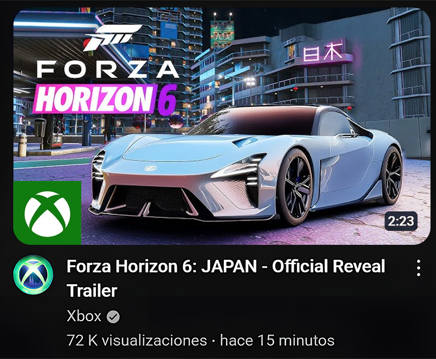 🚨 BOMBAZO DE FORZA 🚨

Nate The Hate hace unas horas ha CONFIRMADO que Forza Horizon 6 estará ambientado en JAPÓN 🇯🇵 y el plan es anunciarlo este año en la Tokyo Game Show 2025. 😱

Además, Windows Central asegura haber visto documentación interna que respalda esta información.
