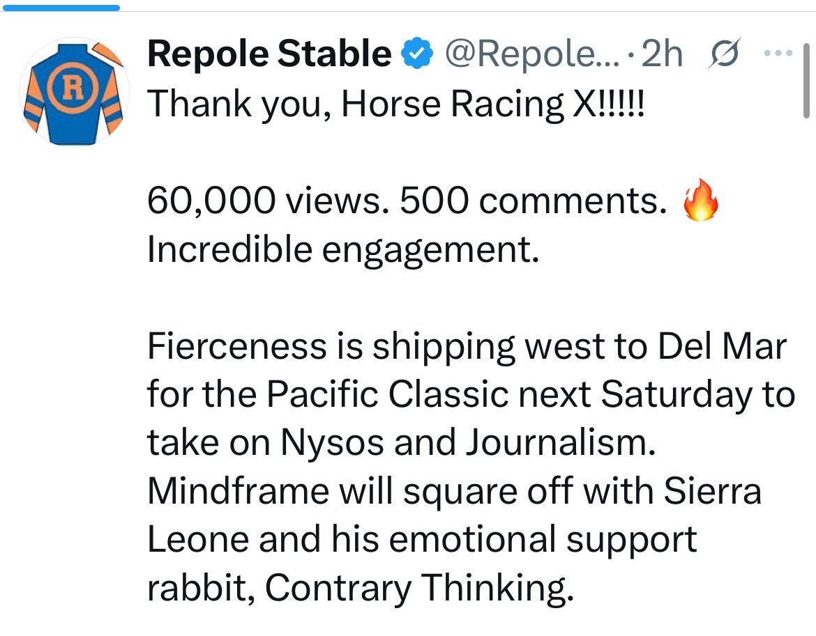 Fierceness coming for the Pacific Classic <a href="/DelMarRacing/">Del Mar Racetrack</a> <a href="/FanDuel_Racing/">FanDuel Racing</a>