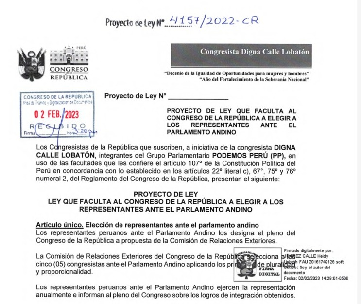 RALVAMARTINEZ's tweet photo. Es momento que la comsión de Constitución ponga en debate este PL, en espera desde el 2022, para volver a antes del 2006 en que los representantes del Parlamento Andino eran elegidos entre los propios legisladores.
@PuntoFinalOf https://t.co/vpc1OwQtva