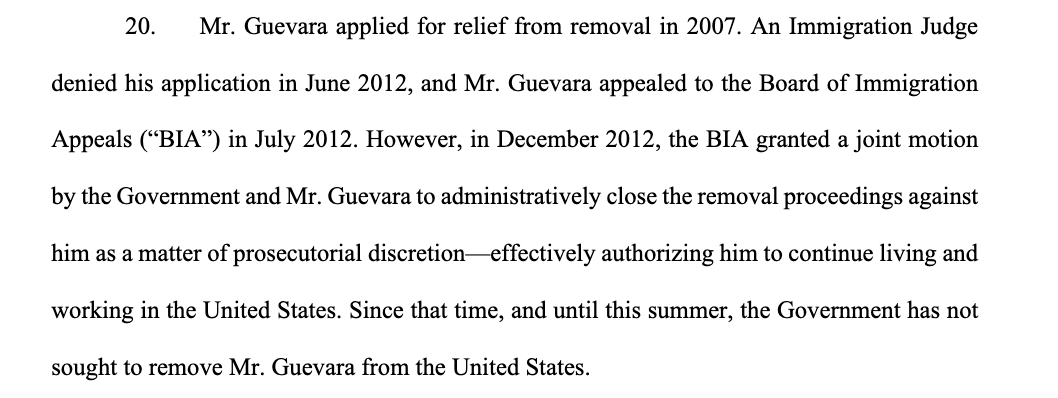 Longstanding regulations enable asylum applicants to work. Various administrations have abused this by indefinitely delaying the resolution of weak applications so the applicant can keep their work permit.

This man's unsuccessful asylum claim has been on hold for 13 years.