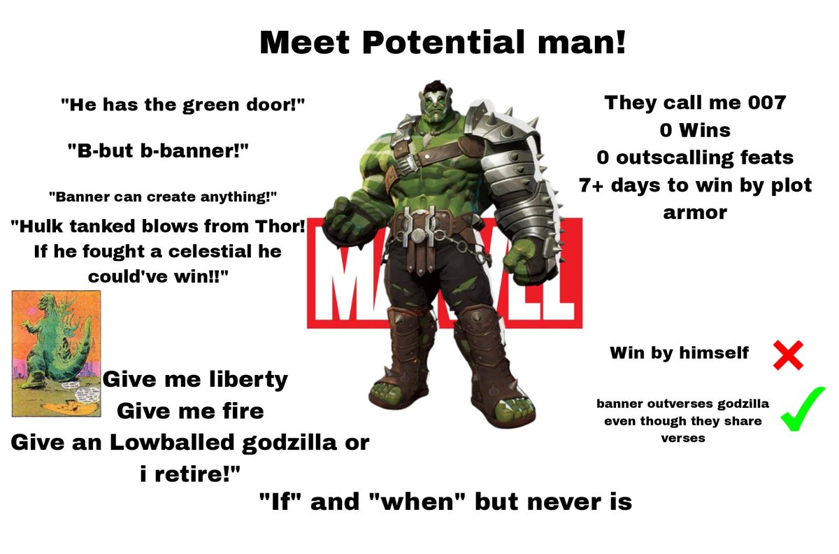 MEET POTENTIAL MAN! Godzilla vs Hulk edition