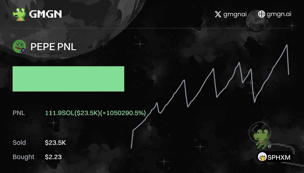 GmgnPnl's tweet image. $PEPE(Pepe)
gmgn.ai/sol/token/rLkf…
🚀 TX Pnl &amp;gt;99999%
💰 Profit $23.5K
💳 6SPH8x...rX9M
#PepeToken #CryptoProfit #InvestSmart #TradingSuccess #BlockchainInnovation