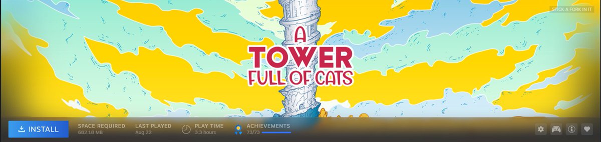 Another cat game done! This one is probably my favorite. Lots of content, cats, and cat content! As before, I highly recommend this game and any in the series as it supports great devs, cats, and even more awesome games! ❤️