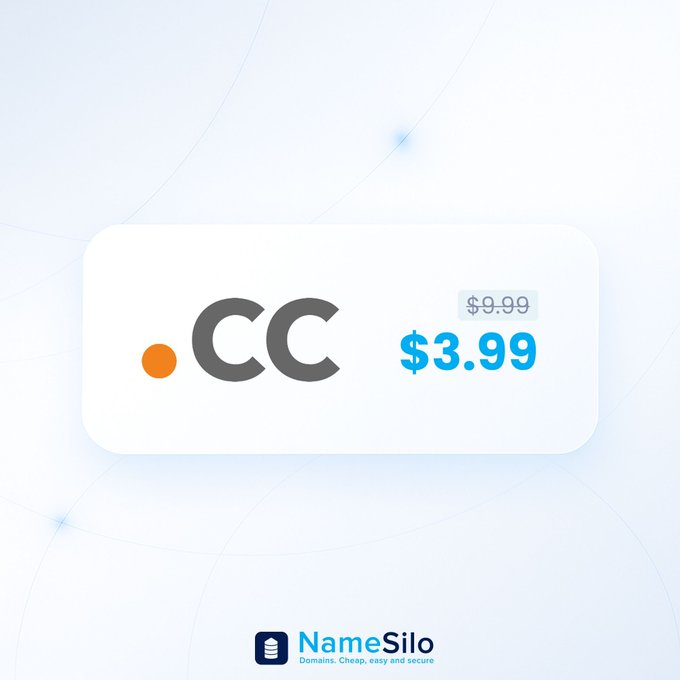iamikosalmorin's tweet photo. Launch your project on a .CC for only $3.99 for the first year at NameSilo! A global, flexible domain that fits anything you imagine. 🌍 https://t.co/hLAP3J0f5U #DotCC #NameSilo #DomainName #StartupIdeas https://t.co/GytbO057t9
