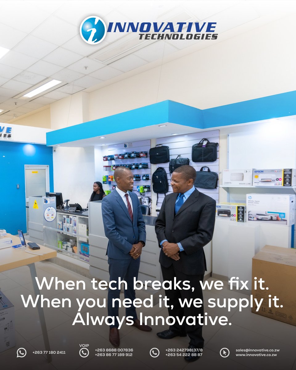 innovtechzim's tweet image. Because technology should work for you, not against you. At Innovative Technologies, we’re more than a supplier; we’re your trusted partner in every step of your digital journey. Your tech. Your pace. Your partner. Always Innovative. #InnovativeTechnologies #YourTechPartner