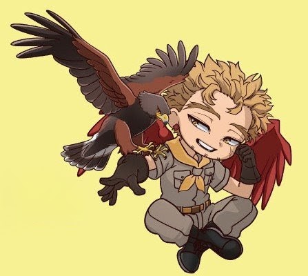 Dabi being showy with his peacock and Hawks letting his hawk perch on his arm so fondly, oh my heart 💛