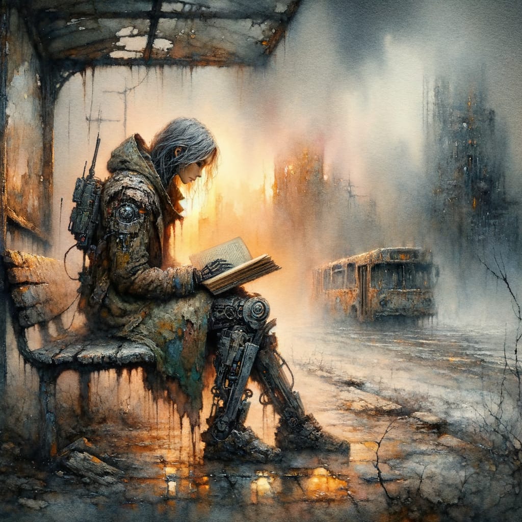 LifeLensTrades's tweet image. Among the silence of decay, only the book still breathes humanity..... #Bookreader #postapocalyptic
#ImageCreator #AI #AIart #digitalart #AIcommunity #AIArtCommunity #AIArtists
