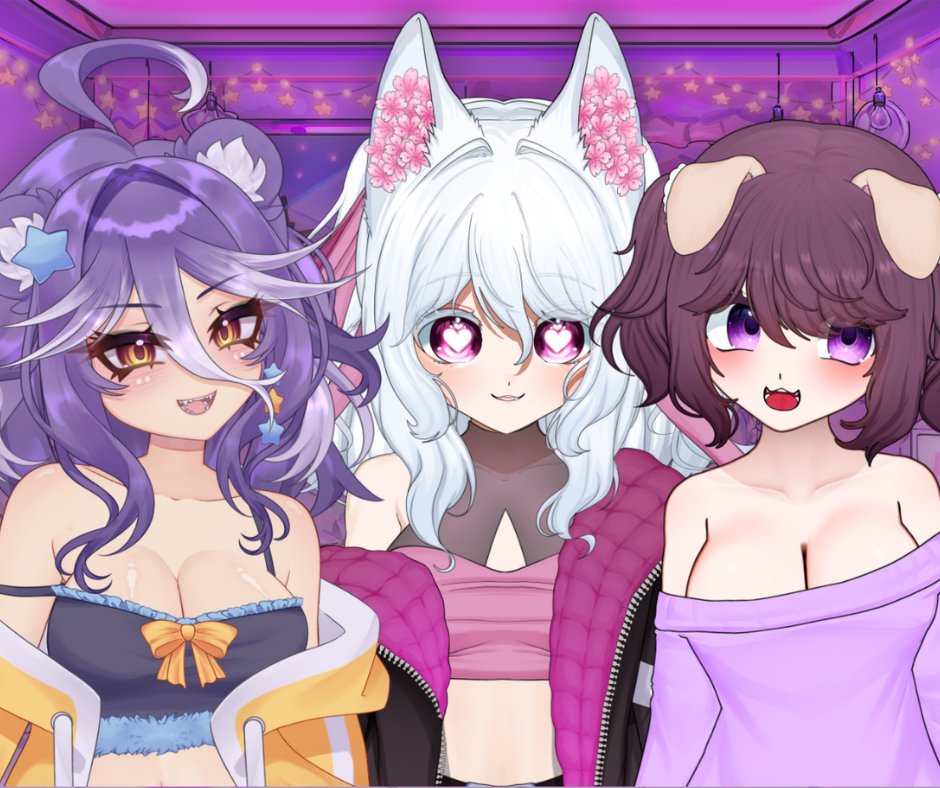 had such a fun collab today with these cutie patooties
<a href="/MeowyNyaa/">Meowy 🌸💜</a> <a href="/SkyYukii/">SkyYukii</a> (missing ecusu though 😢)