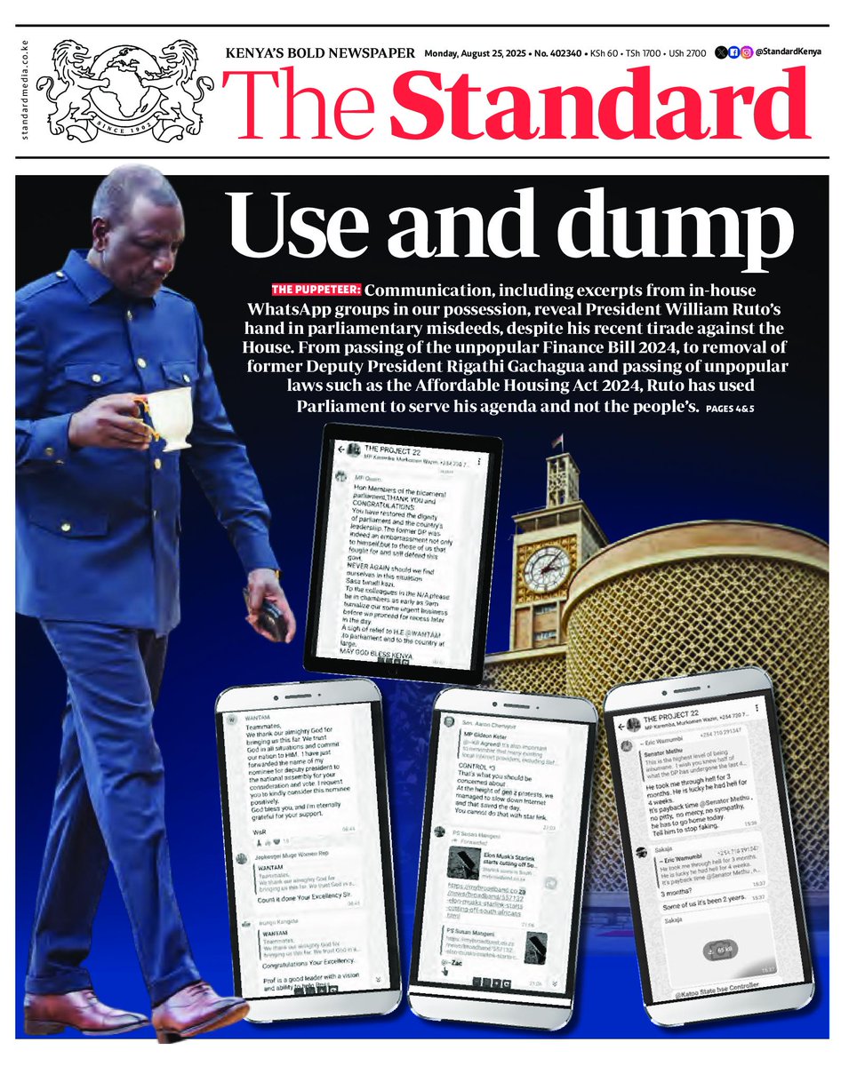 Use and dump.

Stay informed with The Standard E-Paper delivered straight to your device anytime, anywhere. Get FULL ACCESS for just Sh7,699 all year and SAVE over 45%! Download the app:

bit.ly/TheStandardDig… 

epaper.standardmedia.co.ke 

#FactsFirst #RioNaShugaboy