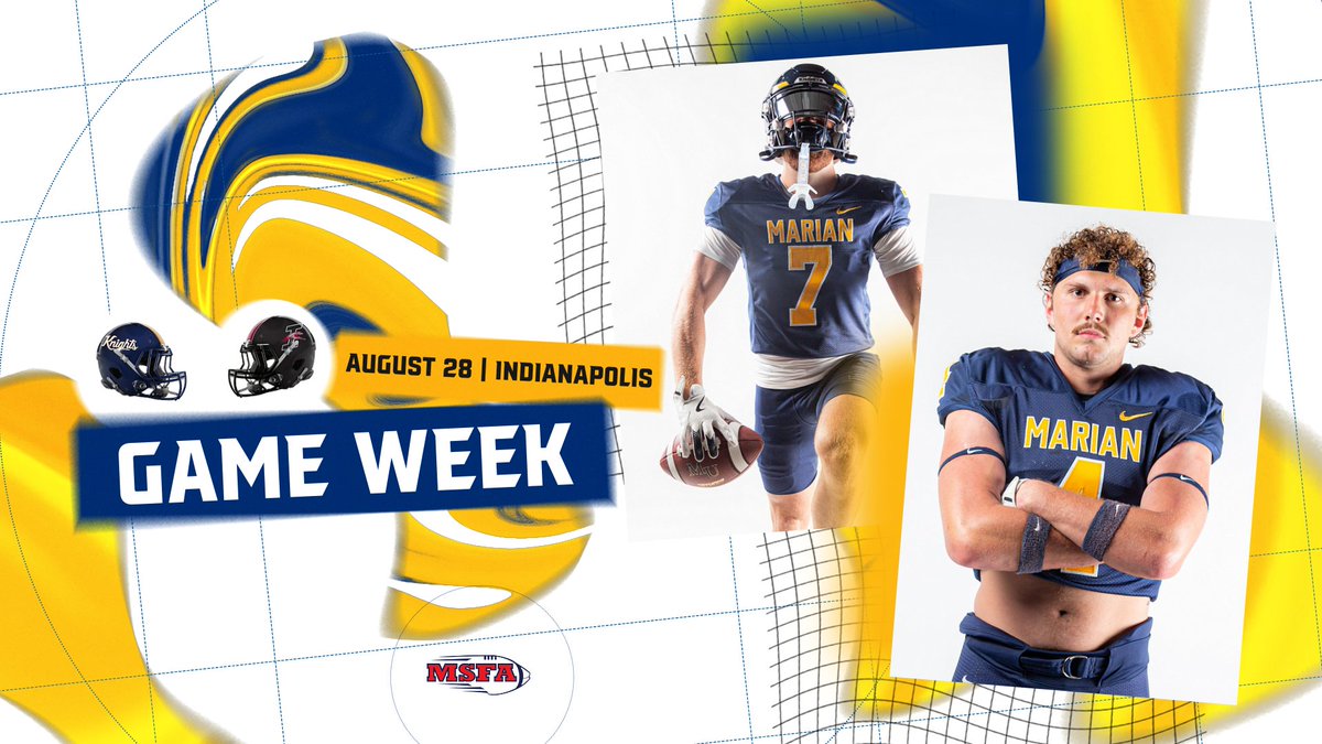 Marian Knights (@muknights) on Twitter photo 🗣️<a href="/MarianUFootball/">Marian Football</a> 𝑮𝒂𝒎𝒆 𝑾𝒆𝒆𝒌
💥𝐌𝐨𝐧𝐮𝐦𝐞𝐧𝐭𝐚𝐥 𝐌𝐚𝐭𝐜𝐡𝐮𝐩
📍Ascension St. Vincent Field
🆚UIndy
📆Thursday, Aug. 28
🕕6:05 pm ET
📺WNDY
💻<a href="/iscsportsnet/">ISC Sports Network</a>
🎟️MUKnights.com 🗣️<a href="/MarianUFootball/">Marian Football</a> 𝑮𝒂𝒎𝒆 𝑾𝒆𝒆𝒌
💥𝐌𝐨𝐧𝐮𝐦𝐞𝐧𝐭𝐚𝐥 𝐌𝐚𝐭𝐜𝐡𝐮𝐩
📍Ascension St. Vincent Field
🆚UIndy
📆Thursday, Aug. 28
🕕6:05 pm ET
📺WNDY
💻<a href="/iscsportsnet/">ISC Sports Network</a>
🎟️MUKnights.com
