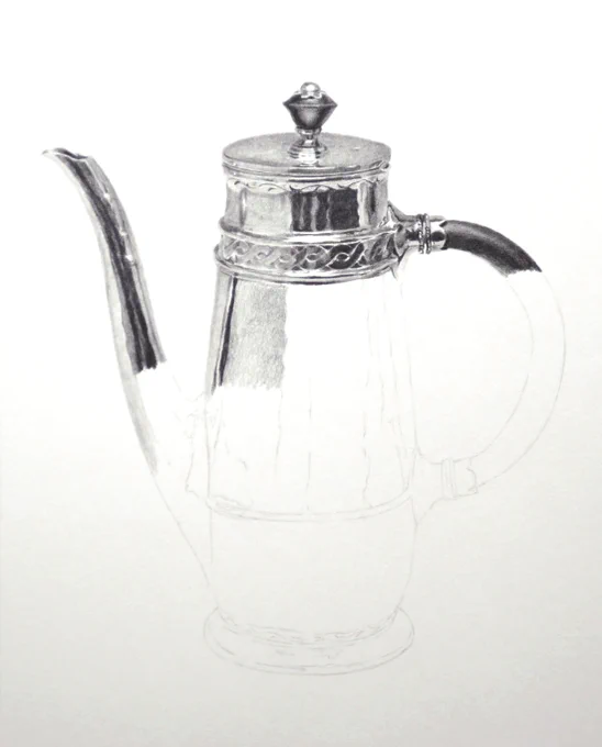 鉛筆で描いた絵の描き出しっていつもこんな感じ。