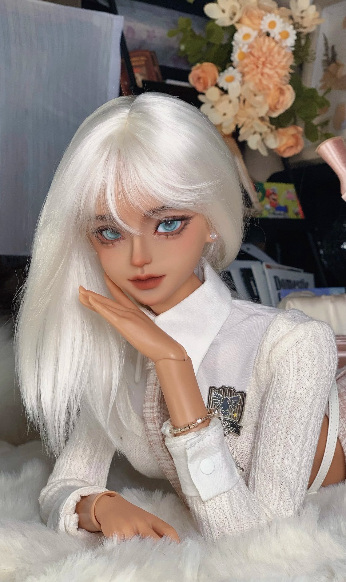 Awen もヘア　ウィッグ 新しい Awen 1/4 1/6 BJD 人形ウィッグ前髪ショートヘアハーフ